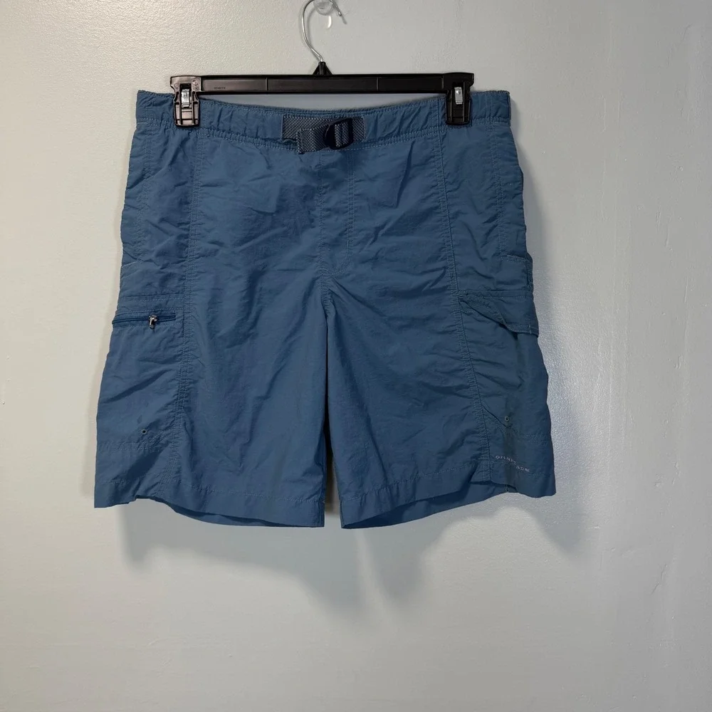 Columbia Sportswear Omni-Shade Mens Blue Cargo Hiking Shorts AM4544 Size S
